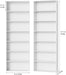 82" Tall Bookshelf Set of 2, 7-Tier Double Open Shelves Bookcase