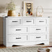 7-Drawer Dresser for Bedroom, Modern Wooden Chest of Drawers with Metal Handles, Anti-Tipping Design, Sturdy and Stable Storage Organizer for Living Room, Entryway, Home Office