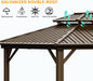 10X12 Hardtop Gazebo on Clearance with Heavy Duty Galvanized Steel,Outdoor Patio Gazebo with Aluminum Frame & Curtains and Netting, Permanent Pavillon for Backyard, Brown (2026 Upgraded)