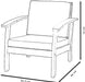 Prescott Patio 4 Piece Conversation Set | Durable Eucalyptus with Natural Finish, Blue
