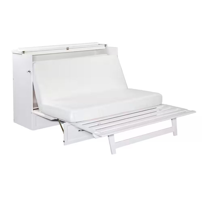 Deerfield Murphy Bed Chest Queen White with Charging Station