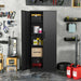 Black Powdercoated Steel Storage Cabinet Lock 71Inch