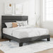 Full Platform Bed Frame with Upholstered Fabric Headboard, Mattress Foundation with Strong Wooden Slats Support, No Box Spring Needed, Grey