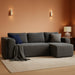 106 Inches Modular Sectional Sofa RightFacing Grey