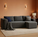 106 Inches Modular Sectional Sofa RightFacing Grey