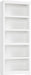 5-Tier Farmhouse Bookshelf, 69" Open Bookcase, Adjustable Shelf, White | Tall Storage Shelf Rack, 23.6"W Wooden Floor Standing Storage Organizer for Living Room, Home Office & Study, Anti-Tip