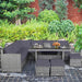 7 Pieces Rattan Wicker Patio Conversation Set (Grey)