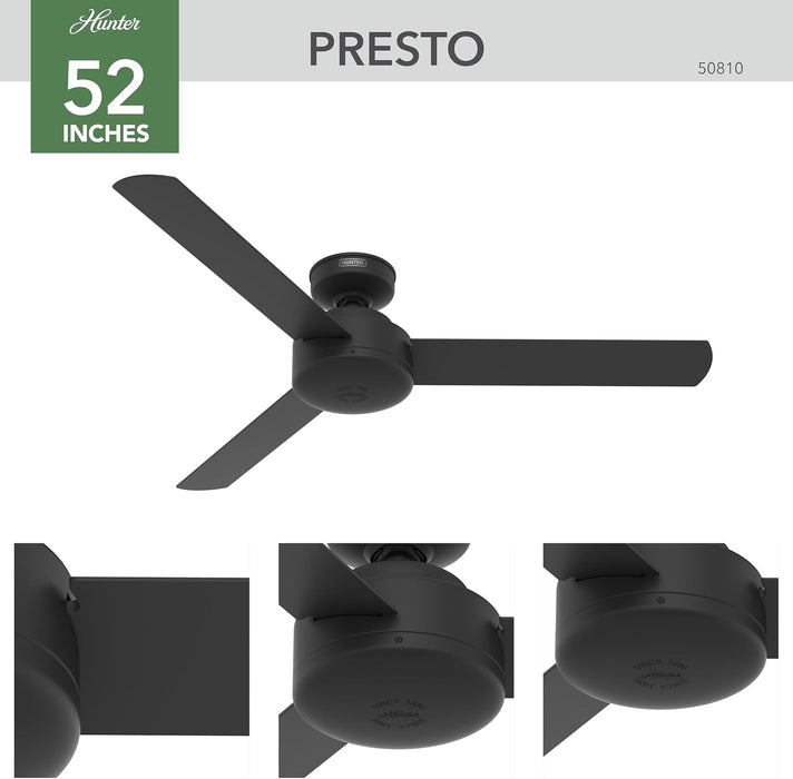 Contemporary 52 Inch Matte Black Ceiling Fan