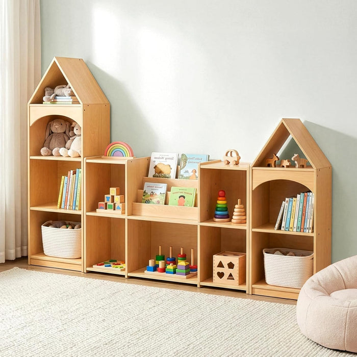 Montessori 3 Tier Wooden Educational Kids Bookcase