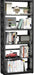 5 Tier Bookshelf, 55"Metal Display Book Shelf, Adjustable Bookcase | Black Bookshelf, Modern Utility Shelf, Tall Storage Shelves, Open Book Case for Office, Living Room, Kitchen, Study Room-23"W