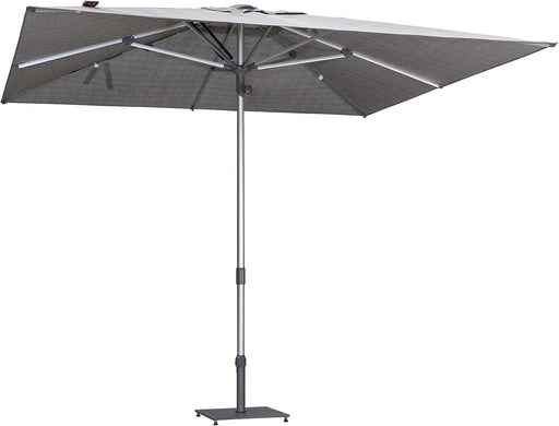 Outdoor Table Sun Umbrella 10' X 10' Semi Auto Lift, Gray