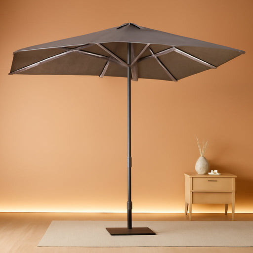 Outdoor Table Sun Umbrella 10' X 10' Semi Auto Lift, Gray