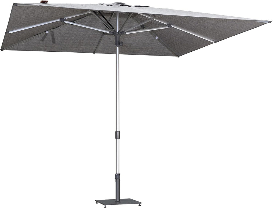 Outdoor Table Sun Umbrella 10' X 10' Semi Auto Lift, Gray