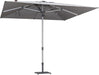 Outdoor Table Sun Umbrella 10' X 10' Semi Auto Lift, Gray