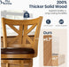26 Inch Swivel Bar Stools Set of 2, Counter Height Bar Stools | Wooden Bar Stools, Faux Leather Kitchen Stools, Counter Height Chairs with Solid Wood Legs & Wrap-Around Footrest