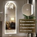 LED Arched Full Length Mirror with Lights 65"X24"