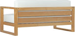 Upland Teak Wood Outdoor Patio 6-Piece Sectional Sofa Set with Cushions in Natural White