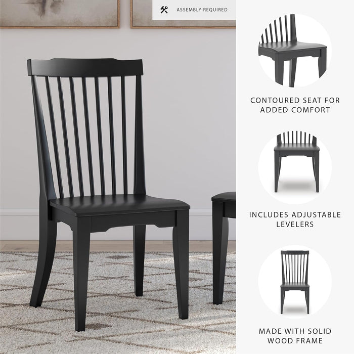 Mendinfort Dining Room Side Chair, Set of 2, Black