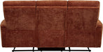 Home Furnishings - Navarro - Wood and Metal - Reclining Sofa with Channel-Tufted Backrest, Foam Padding, Attached Cushions and Manual Recline - Living Room - Burnt Orange - 609574