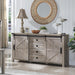 60" Wide Farmhouse Sideboard Buffet Cabinet, Light Rustic Oak