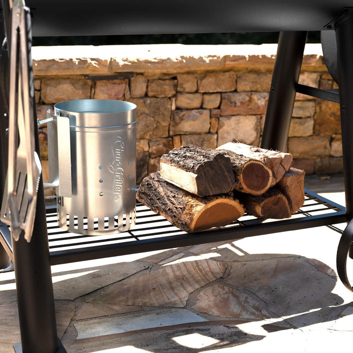 ® Competition Pro® Barrel Grill and Offset Smoker, Includes Side Fire Box for Texas-Style Offset Smoking, Metal Cooking Grates, 1,010 Cooking Square Inches in Black, Model 2823 in Black