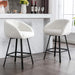 26'' Swivel Counter Stools, Modern Bar Stools for Kitchen Counter, White Sherpa Kitchen Counter Stools, Upholstered Barstools with Backs, Counter Height Stool Chairs with Metal Legs