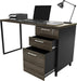 Modern Design Milano Office Computer Desk with 3 Locking Drawers, 48 Inch Grey and Black Industrial Wood Desk with Filing Drawer and Storage by Crafts and Comfort