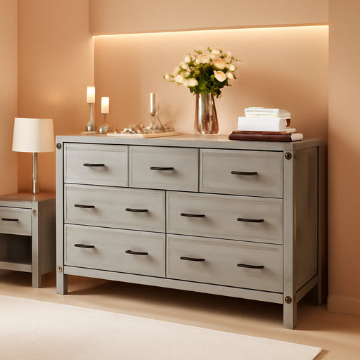 Farmhouse Dresser Featuring Seven Deep Drawers Grey