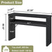 Black Console Table 47 Inches, Entryway Table with Storage, Sofa Tables Narrow Long, Wooden Couch Tables behind Sofa for Living Room, 2 Tier Entrance Tables