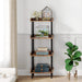 Vintage Rustic Four Tier Wooden Bookshelf SturdyFrame