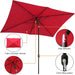 Rectangular Patio Umbrella, Table Market Umbrella with Tilt and Crank, Outdoor Umbrella for Garden, Deck, Backyard, Pool and Beach
