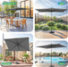 Rectangle Patio Umbrella with Solar Lights, 6X9Ft Outdoor Rectangular Table Market Umbrella Patio with Push Button Tilt and Crank for Pool, Deck, Garden,Backyard