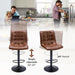Counter Height Bar Stools, Swivel Barstools Set of 3 with Backs, Modern Brown Bar Chairs for Kitchen Island, Adjustable Height 24"-33", Faux Leather Kitchen Bar Stools (Brown, 3PCS)