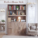 LightBrown Executive Bookshelf Printer Stand With Outlet
