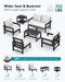 HDPE Outdoor Patio Furniture Set, 7-Piece Outdoor Sectional Patio Conversation Set, All Weather Outdoor Couch Set Patio Sofa Set for Deck, Lawn, Black Frame with Khaki Cushion