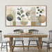 Large Boho Wall Art for Living Room 29 X 58 in Green Botanical Boho Wall Art Modern Canvas Art Wall Decor Natural Abstract Geometry Lines Prints Picture Ready to Hang with Framed