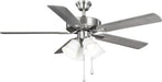Airpro 52 In. Brushed Nickel 5-Blade AC Motor Transitional Ceiling Fan with Light
