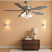 Airpro 52 In. Brushed Nickel 5-Blade AC Motor Transitional Ceiling Fan with Light