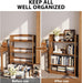 5-Tier Solid Wood Open Bookcase,Modern Display Bookshelf,Farmhouse Wide Etagere Bookcase, Freestanding Storage Cabinet for Study Room Office Living Room Flower Rack