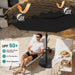 9Ft 3-Tier Patio Umbrellas, Outdoor Umbrella with 8 Sturdy Ribs UV Protection Windproof, Market Table Umbrella W/Push Button Tilt & Crank for Pool, Porch, Deck, Garden(Black)