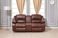 Power Reclining Bonded Leather Living Room Set (Brown, Loveseat)