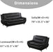 Leather Couches for Living Room, Living Room Couch Set, Sofa for Bedroom, Apartment, Living Room Furniture Sets (B-Leather Black, Sofa+Loveseat)