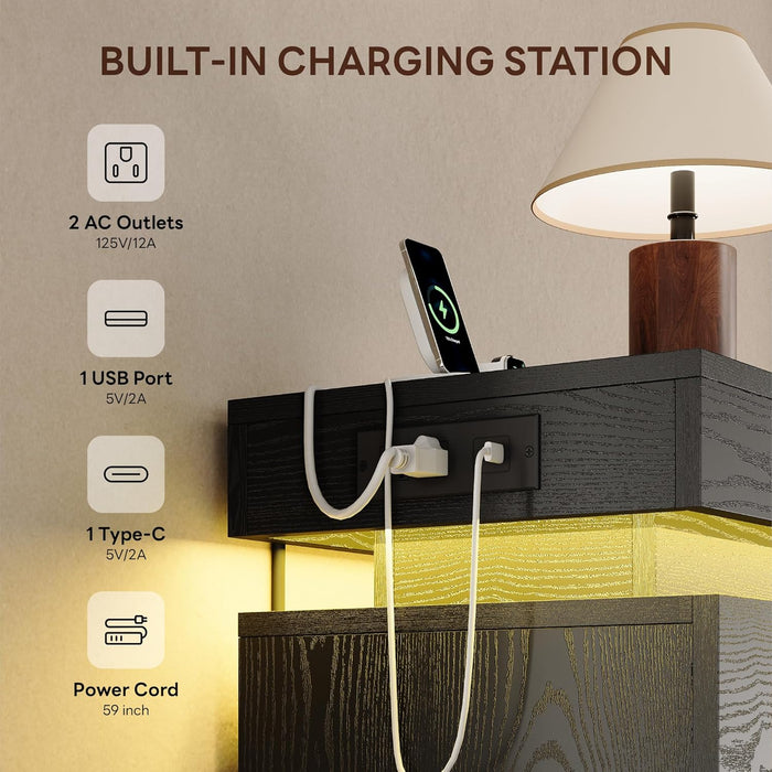 54Inch Tall Dresser With Five Drawers LEDIlluminated