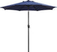 9' round Patio Umbrella with Push-Button Tilt and Hand Crank Lift System, Market Umbrella for Porch, Deck, and Patio