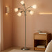Floor Lamp with 5 Movable Shades & Adjustable Brightness – Perfect Lighting for Bedroom Decor, Beauty & Art Studio, Silver