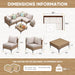5 Piece Wicker Patio Furniture Set,Outdoor Conversation Sectional Sofa W/Coffee Table,All-Weather Outdoor Sofa with Thick and Anti-Slip Cushions for Deck,Poolside,Garden,Beige
