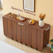 Walnut Buffet Cabinet Set With IndustrialStyle Shelves
