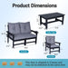 5-Piece HDPE Patio Conversation Set W/ 4 Cup Holders, All-Weather Outdoor Sectional Furniture, Thick Washable Cushions, Coffee Table & Side Table for Backyard Porch Poolside, Black