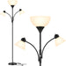 Torchiere Floor Lamps for Living Room,72" Dimmable Lamp with 2 Adjustable Reading Lights for Bedroom, Black Tall Standing Room Lamp, 3 Bulbs Included