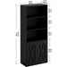 Industrial Bookshelves and Bookcases with Doors 11.8 in Depth Floor Standing 5 Shelf Display Storage Shelves Bookcase Home Decor Furniture for Home, Office, Living Room, Bedroom